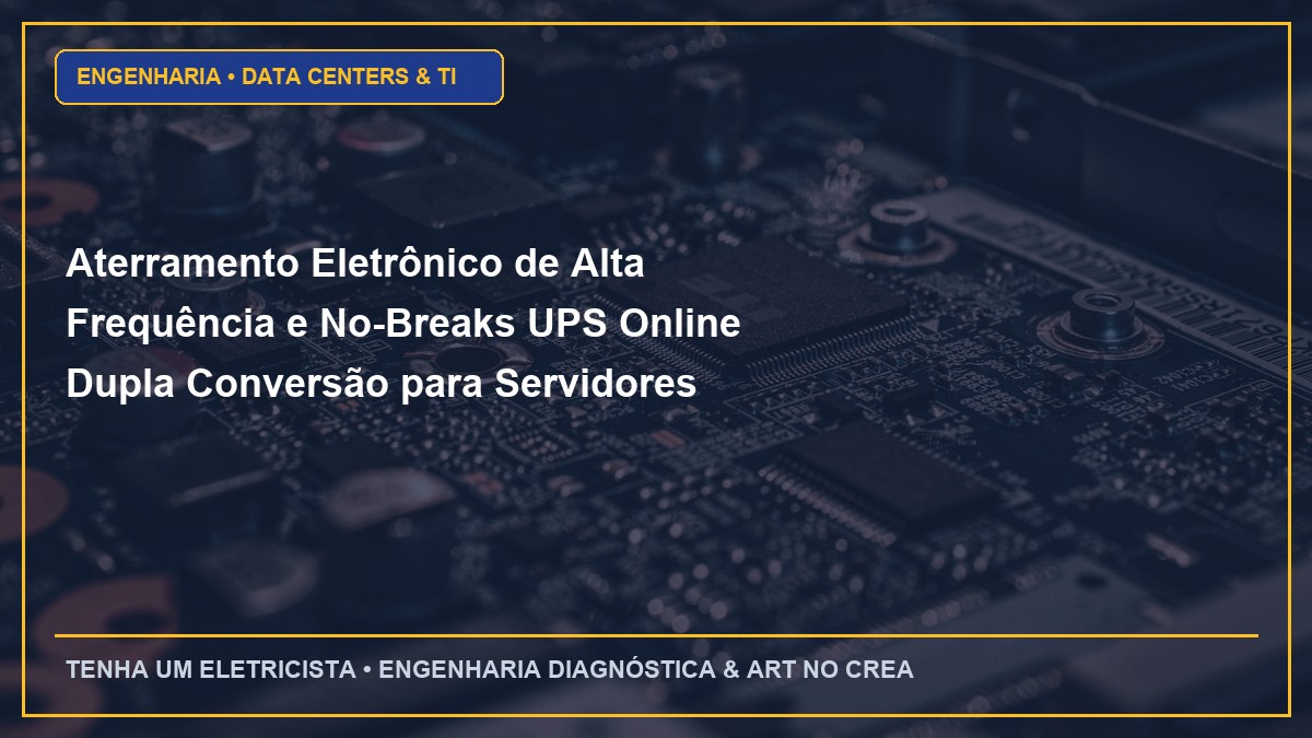 Aterramento Eletrônico de Alta Frequência e No-Breaks UPS Online Dupla Conversão para Servidores Críticos