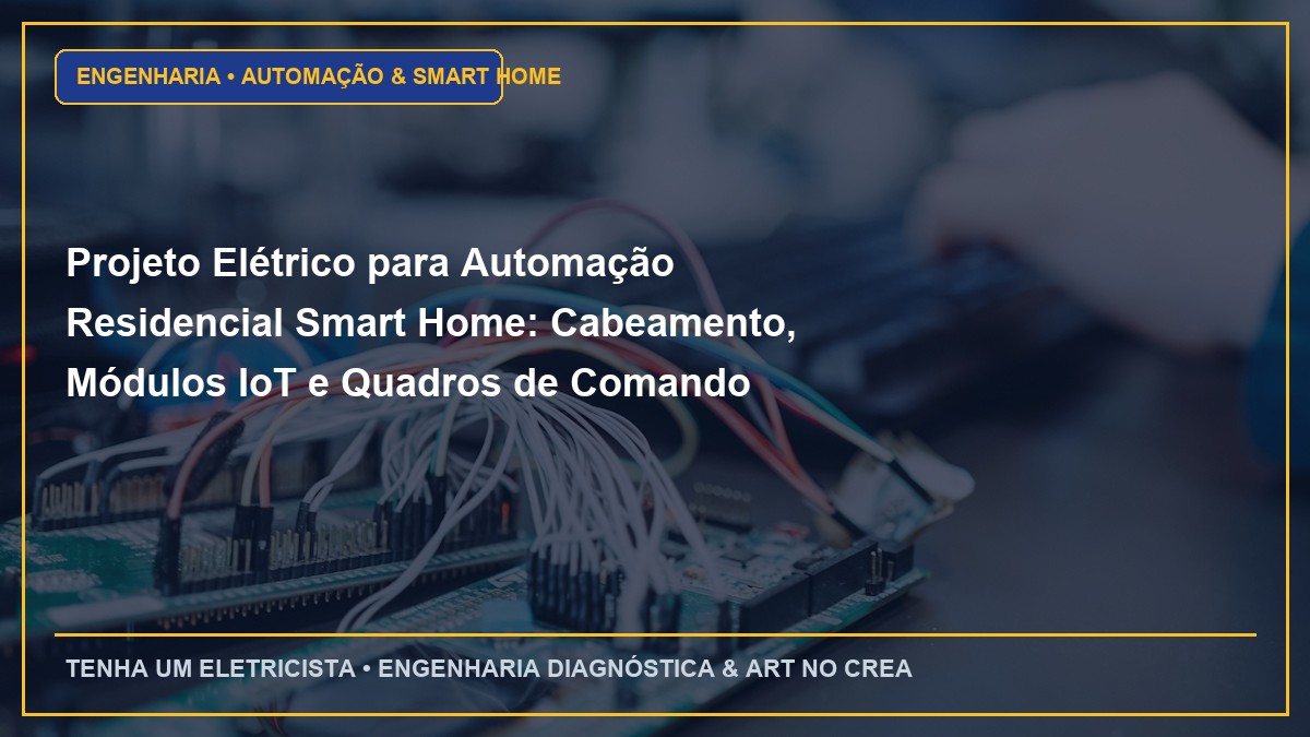 Projeto Elétrico para Automação Residencial Smart Home: Cabeamento, Módulos IoT e Quadros de Comando