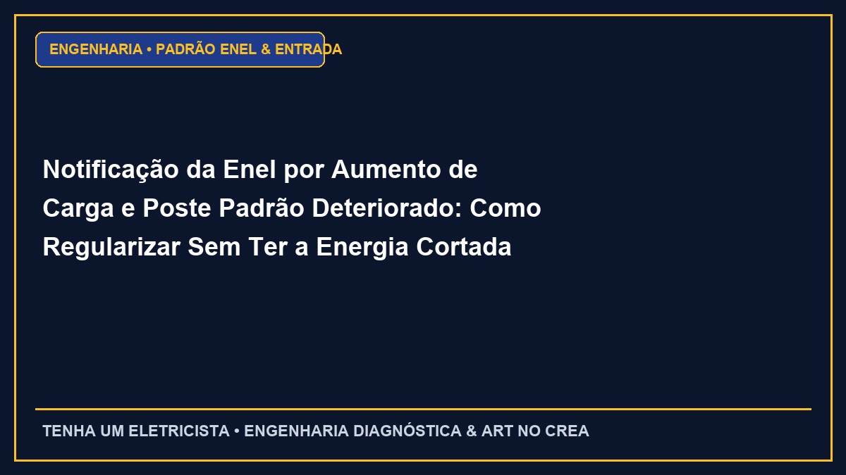 Notificação da Enel por Aumento de Carga e Poste Padrão Deteriorado: Como Regularizar Sem Ter a Energia Cortada
