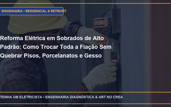 Reforma Elétrica em Sobrados de Alto Padrão: Como Trocar Toda a Fiação Sem Quebrar Pisos, Porcelanatos e Gesso Fino