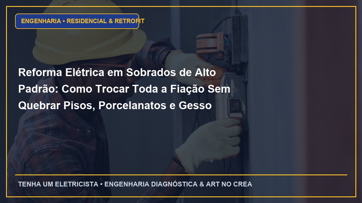 Reforma Elétrica em Sobrados de Alto Padrão: Como Trocar Toda a Fiação Sem Quebrar Pisos, Porcelanatos e Gesso Fino