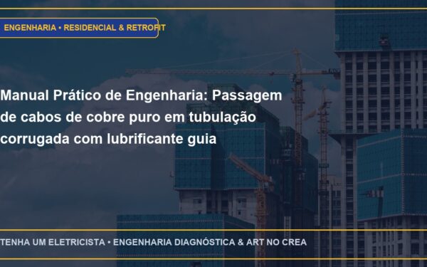 Manual Prático de Engenharia: Passagem de cabos de cobre puro em tubulação corrugada com lubrificante guia