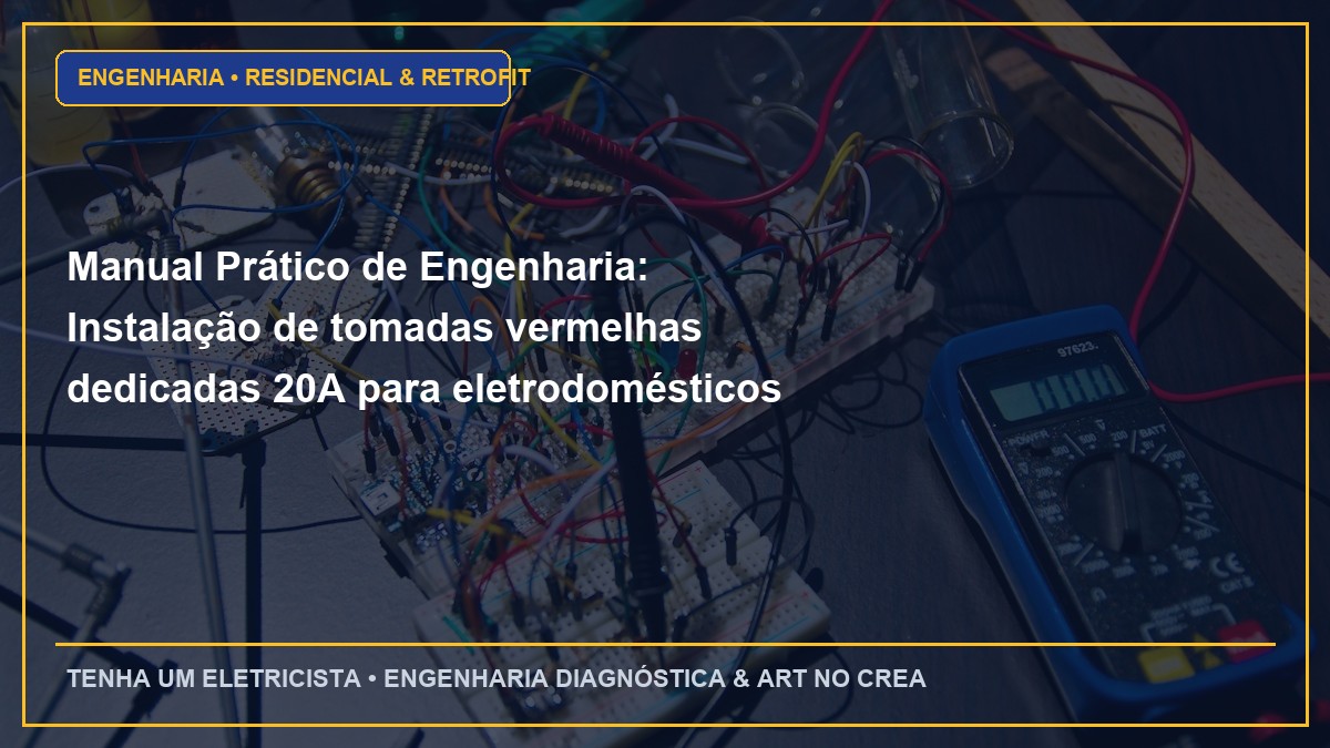 Manual Prático de Engenharia: Instalação de tomadas vermelhas dedicadas 20A para eletrodomésticos pesados