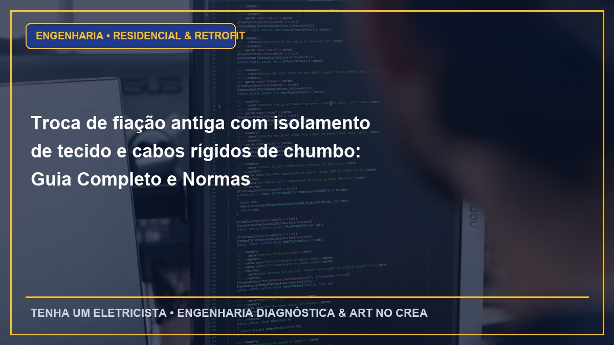 Troca de fiação antiga com isolamento de tecido e cabos rígidos de chumbo: Guia Completo e Normas