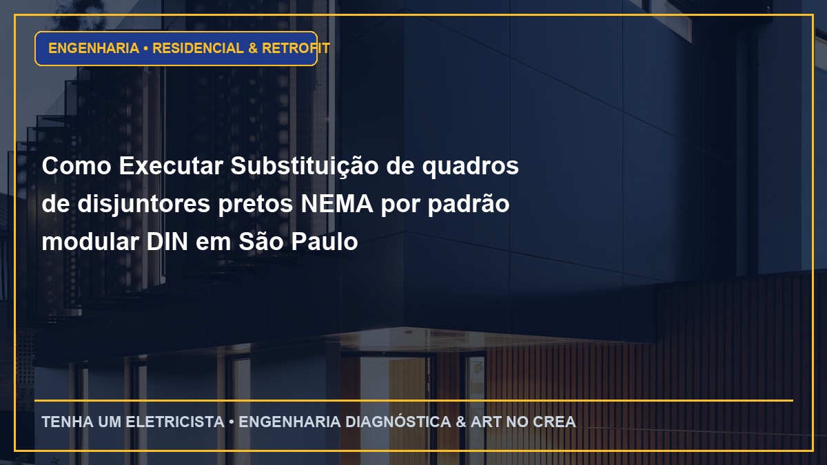 Como Executar Substituição de quadros de disjuntores pretos NEMA por padrão modular DIN em São Paulo