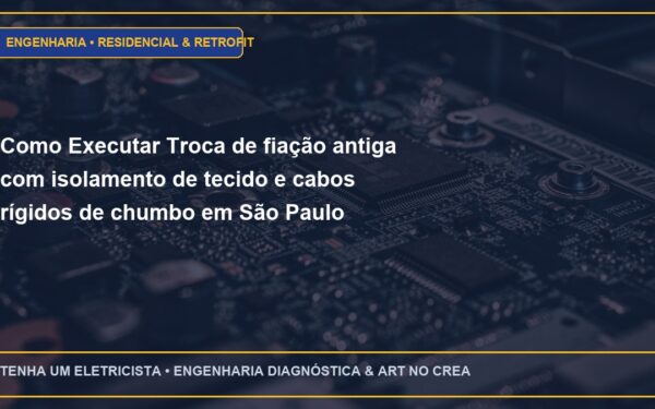 Como Executar Troca de fiação antiga com isolamento de tecido e cabos rígidos de chumbo em São Paulo