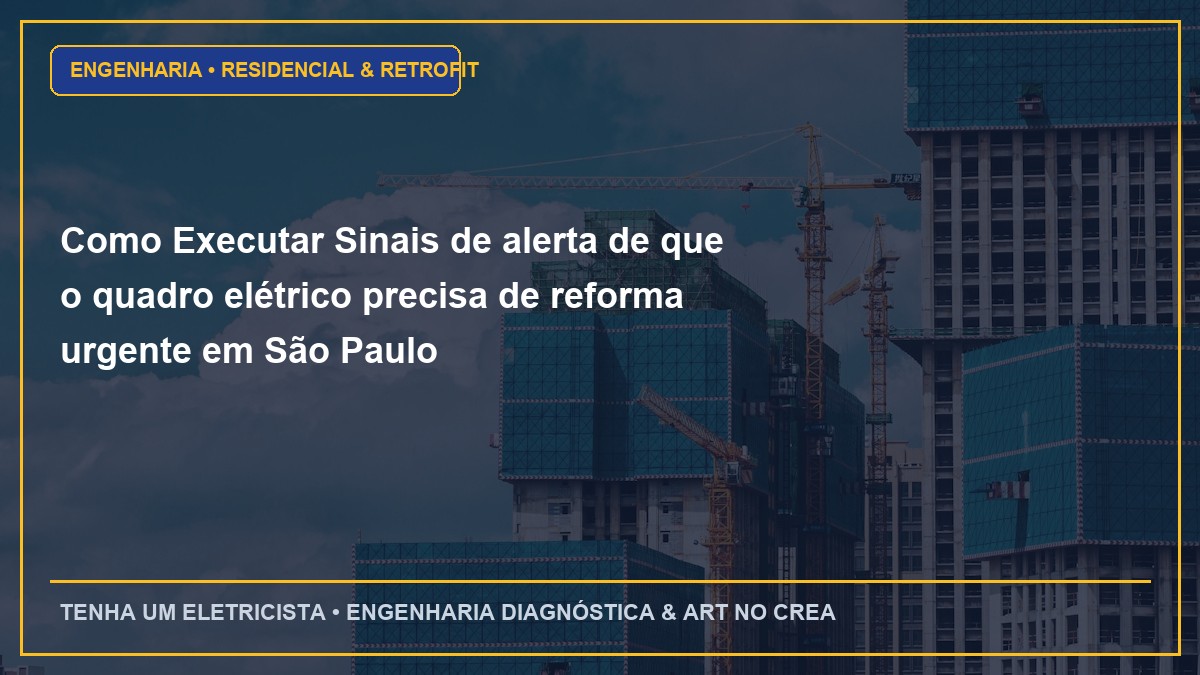 Como Executar Sinais de alerta de que o quadro elétrico precisa de reforma urgente em São Paulo