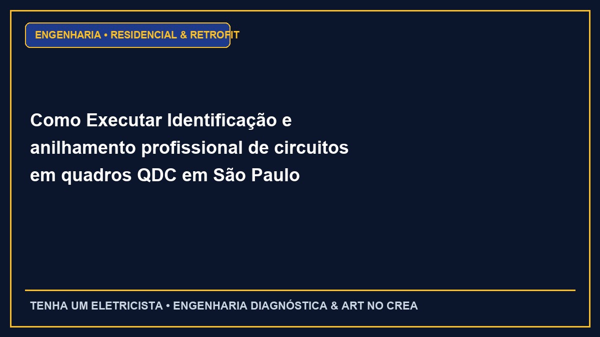 Como Executar Identificação e anilhamento profissional de circuitos em quadros QDC em São Paulo