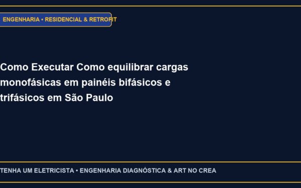 Como Executar Como equilibrar cargas monofásicas em painéis bifásicos e trifásicos em São Paulo