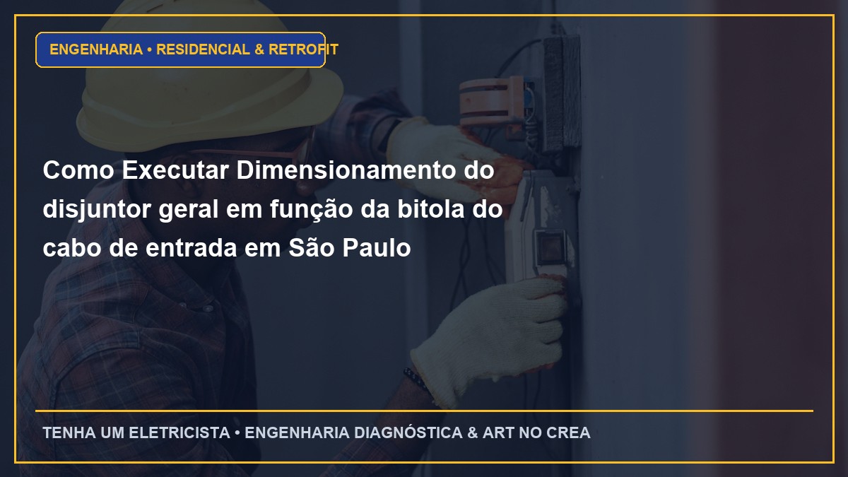 Como Executar Dimensionamento do disjuntor geral em função da bitola do cabo de entrada em São Paulo