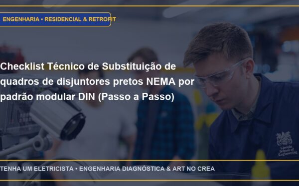 Checklist Técnico de Substituição de quadros de disjuntores pretos NEMA por padrão modular DIN (Passo a Passo)