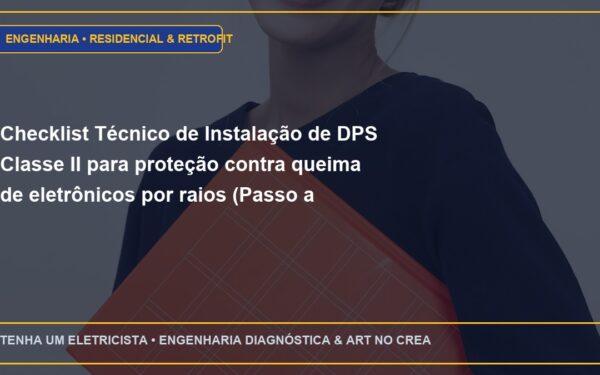 Checklist Técnico de Instalação de DPS Classe II para proteção contra queima de eletrônicos por raios (Passo a Passo)