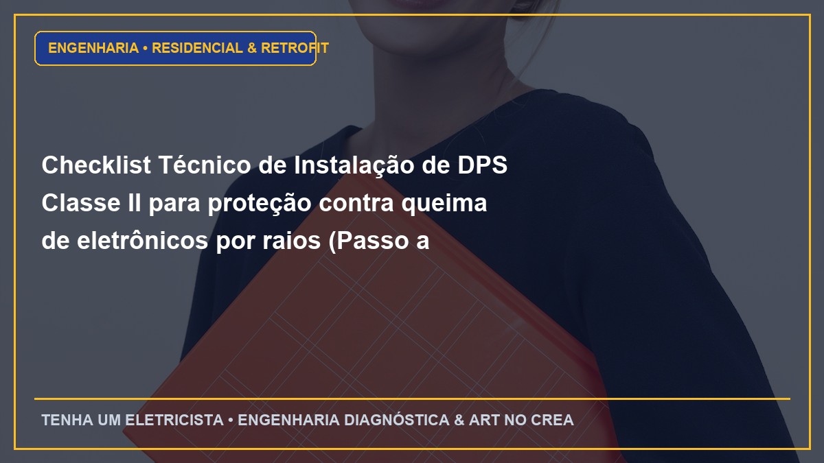 Checklist Técnico de Instalação de DPS Classe II para proteção contra queima de eletrônicos por raios (Passo a Passo)