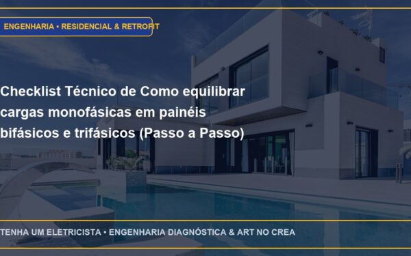 Checklist Técnico de Como equilibrar cargas monofásicas em painéis bifásicos e trifásicos (Passo a Passo)