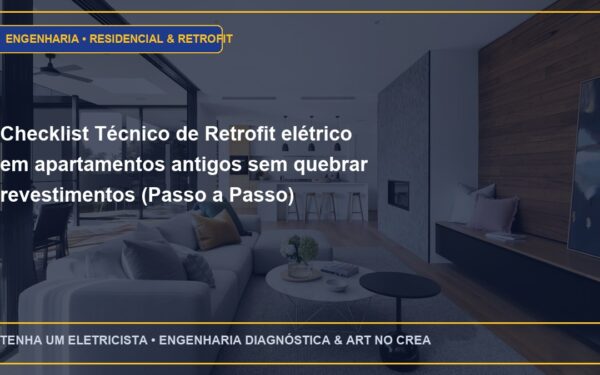 Checklist Técnico de Retrofit elétrico em apartamentos antigos sem quebrar revestimentos (Passo a Passo)