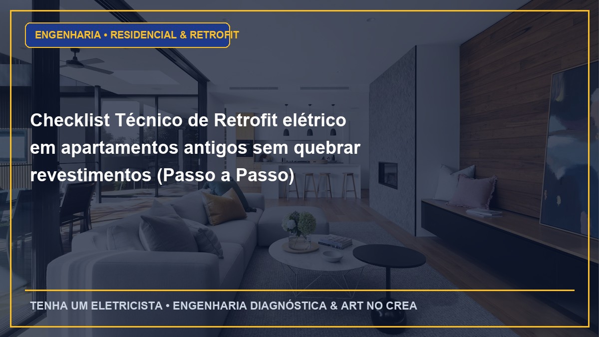 Checklist Técnico de Retrofit elétrico em apartamentos antigos sem quebrar revestimentos (Passo a Passo)