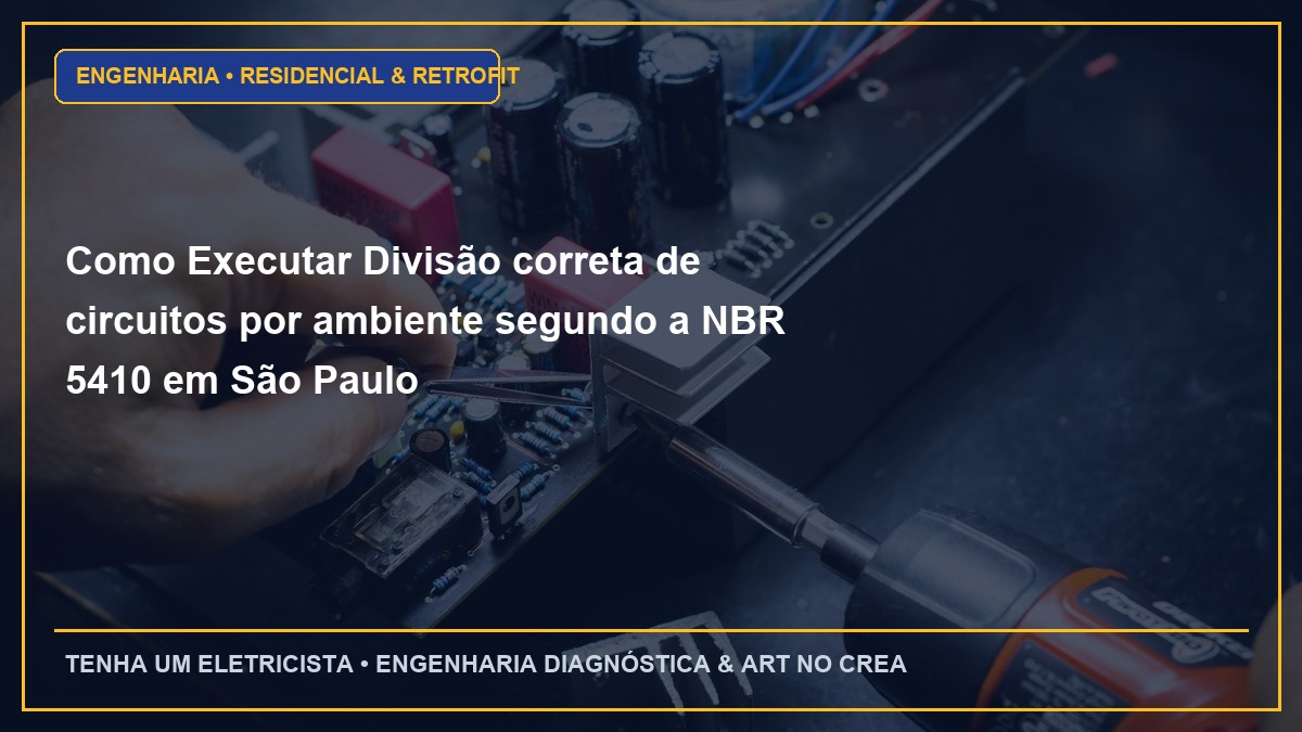 Como Executar Divisão correta de circuitos por ambiente segundo a NBR 5410 em São Paulo