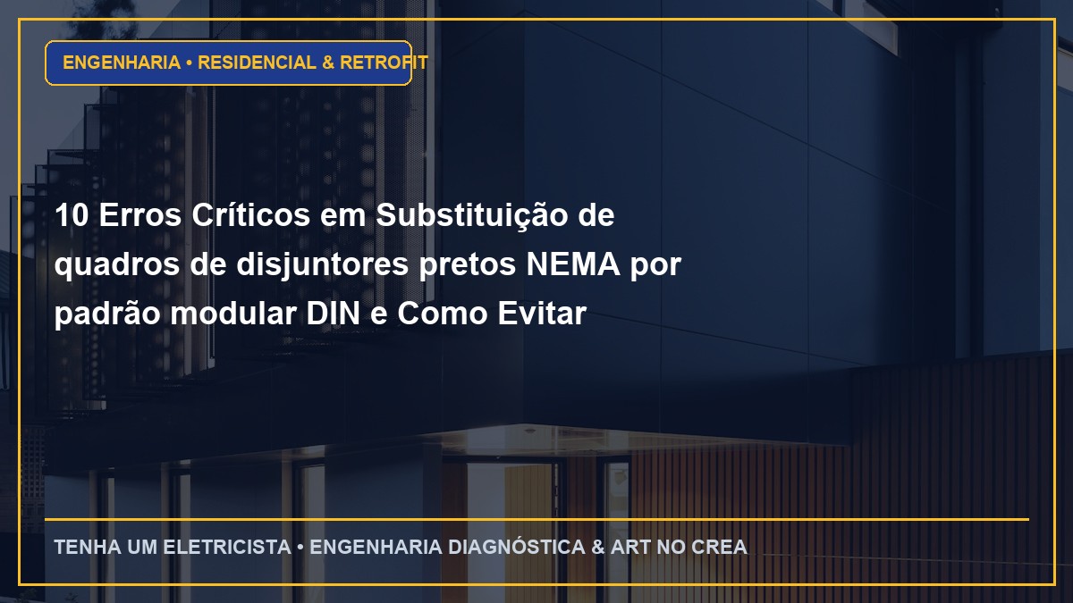 10 Erros Críticos em Substituição de quadros de disjuntores pretos NEMA por padrão modular DIN e Como Evitar