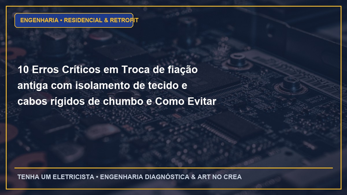 10 Erros Críticos em Troca de fiação antiga com isolamento de tecido e cabos rígidos de chumbo e Como Evitar