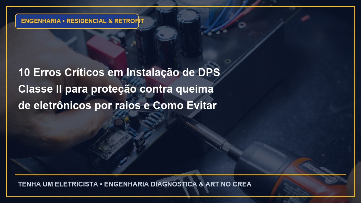 10 Erros Críticos em Instalação de DPS Classe II para proteção contra queima de eletrônicos por raios e Como Evitar