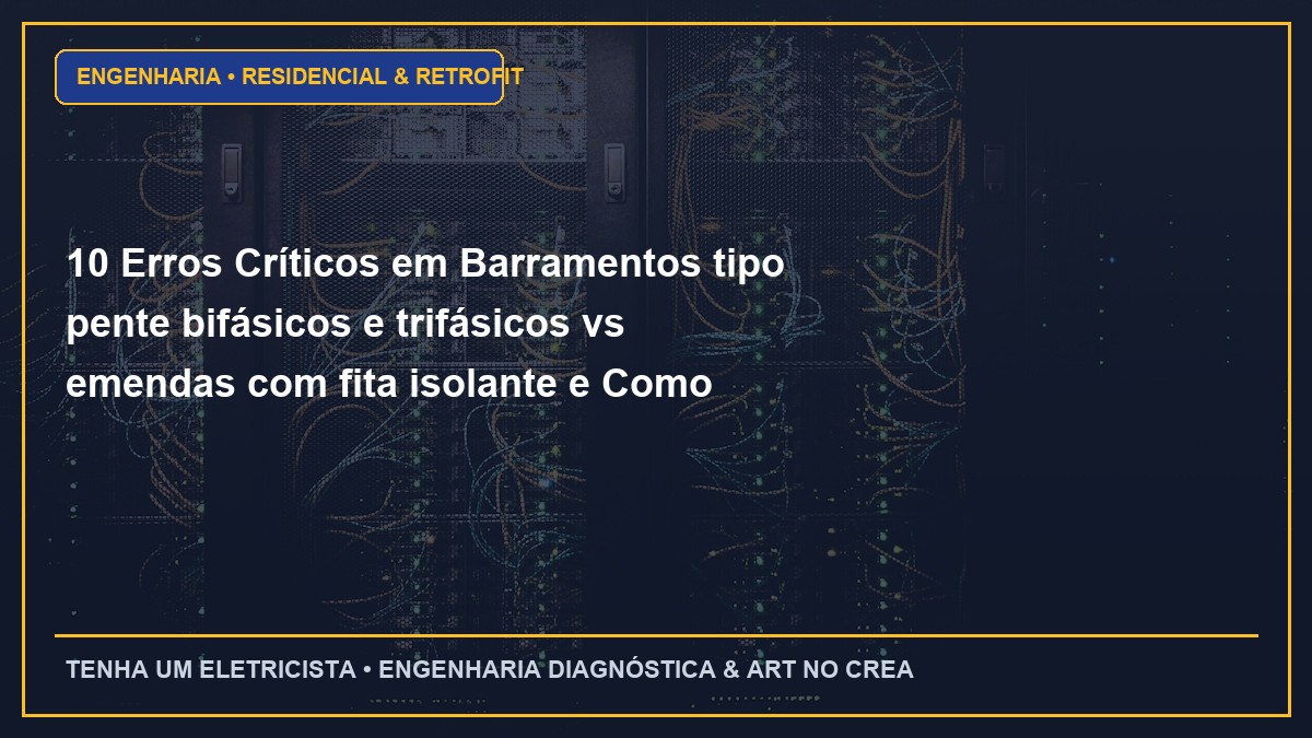 10 Erros Críticos em Barramentos tipo pente bifásicos e trifásicos vs emendas com fita isolante e Como Evitar
