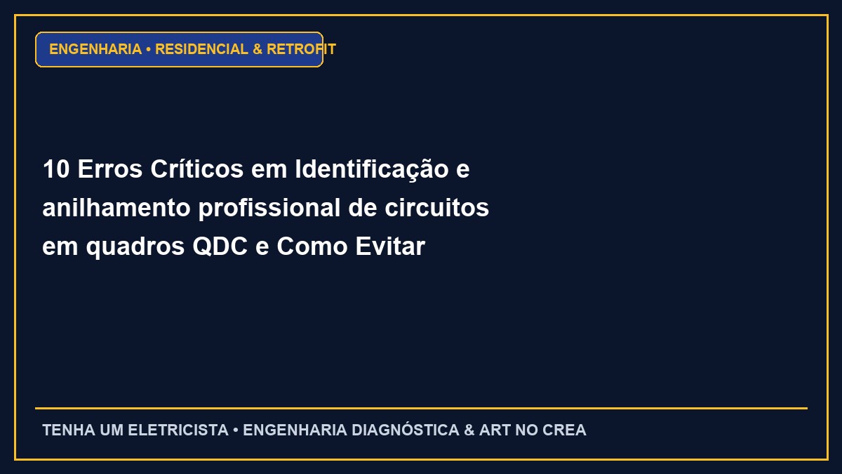 10 Erros Críticos em Identificação e anilhamento profissional de circuitos em quadros QDC e Como Evitar