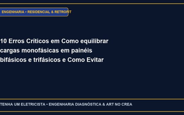 10 Erros Críticos em Como equilibrar cargas monofásicas em painéis bifásicos e trifásicos e Como Evitar