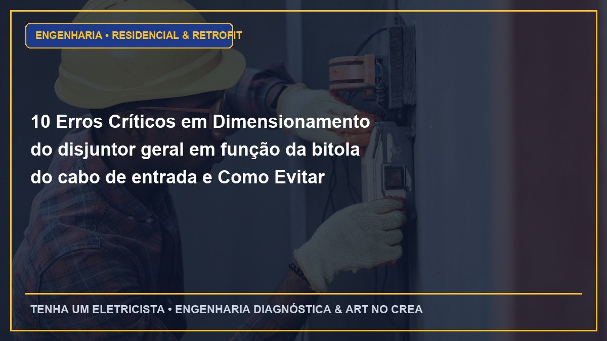 10 Erros Críticos em Dimensionamento do disjuntor geral em função da bitola do cabo de entrada e Como Evitar