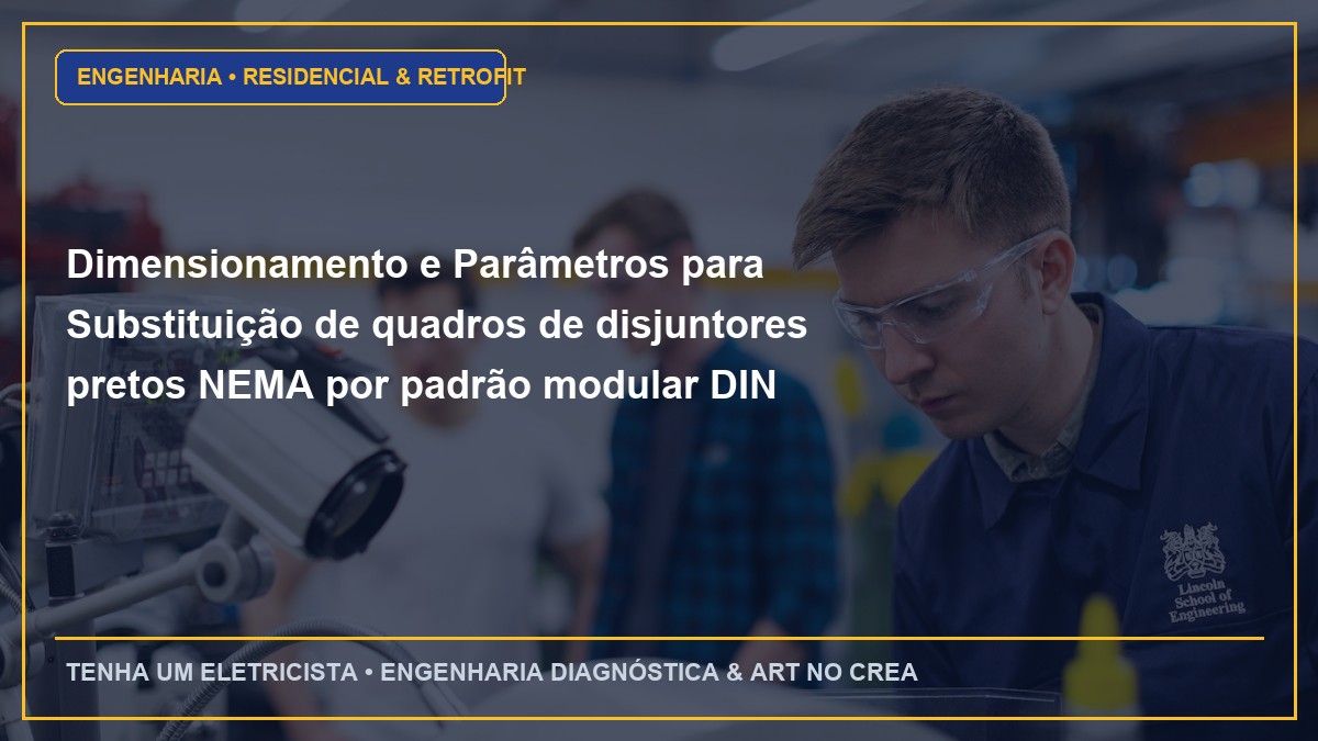 Dimensionamento e Parâmetros para Substituição de quadros de disjuntores pretos NEMA por padrão modular DIN