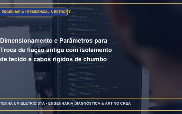 Dimensionamento e Parâmetros para Troca de fiação antiga com isolamento de tecido e cabos rígidos de chumbo
