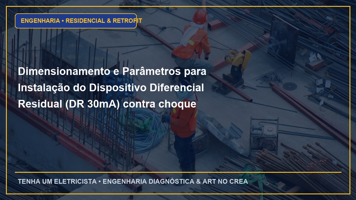 Dimensionamento e Parâmetros para Instalação do Dispositivo Diferencial Residual (DR 30mA) contra choque elétrico