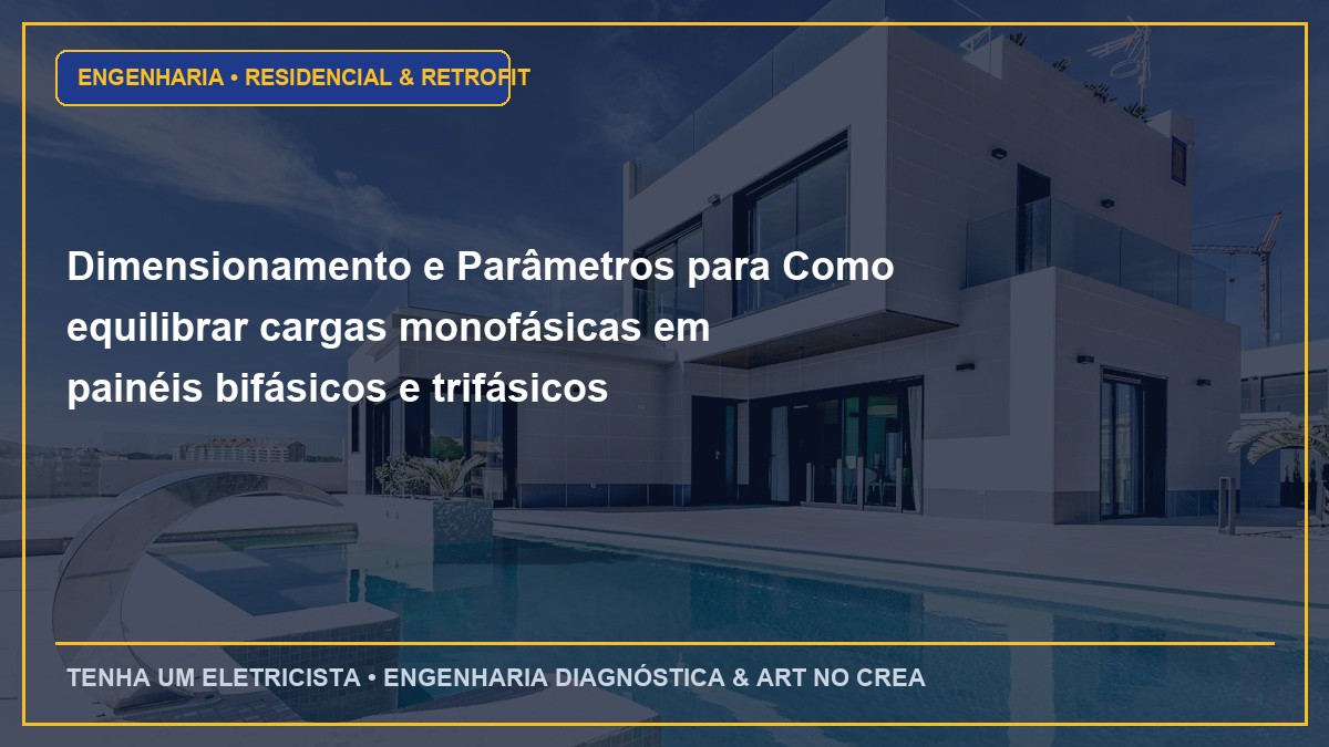 Dimensionamento e Parâmetros para Como equilibrar cargas monofásicas em painéis bifásicos e trifásicos