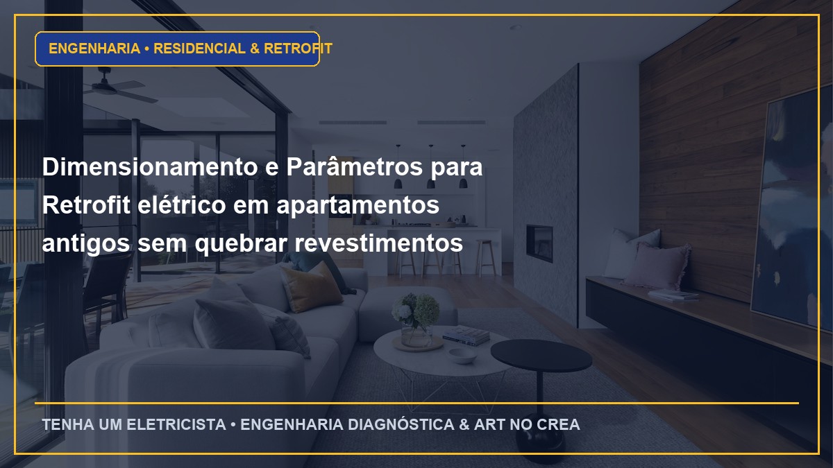 Dimensionamento e Parâmetros para Retrofit elétrico em apartamentos antigos sem quebrar revestimentos