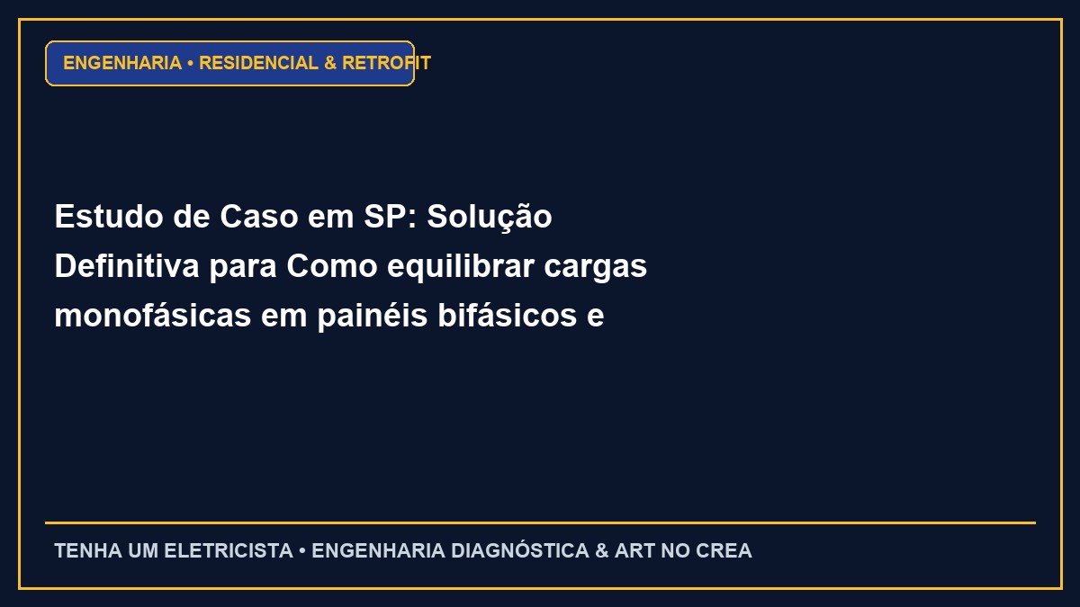 Estudo de Caso em SP: Solução Definitiva para Como equilibrar cargas monofásicas em painéis bifásicos e trifásicos