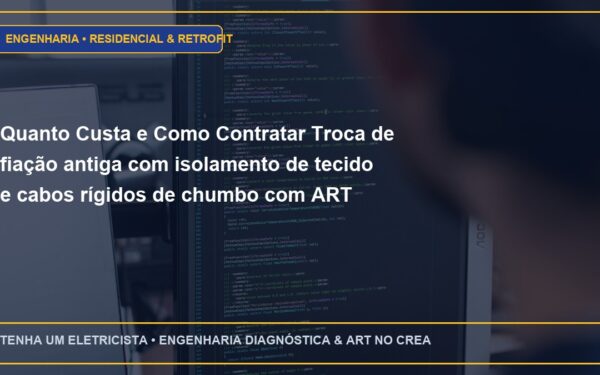 Quanto Custa e Como Contratar Troca de fiação antiga com isolamento de tecido e cabos rígidos de chumbo com ART