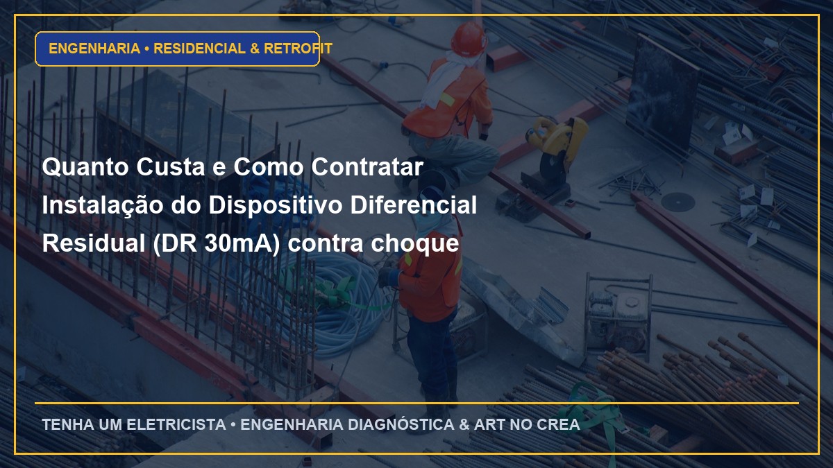 Quanto Custa e Como Contratar Instalação do Dispositivo Diferencial Residual (DR 30mA) contra choque elétrico com ART