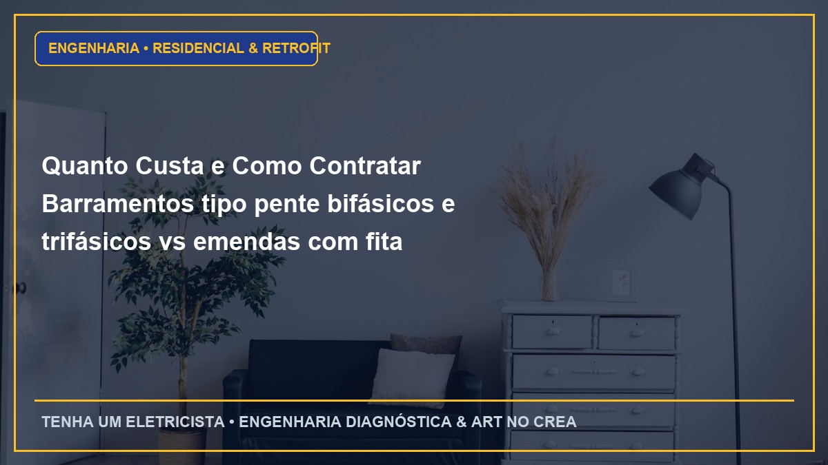 Quanto Custa e Como Contratar Barramentos tipo pente bifásicos e trifásicos vs emendas com fita isolante com ART