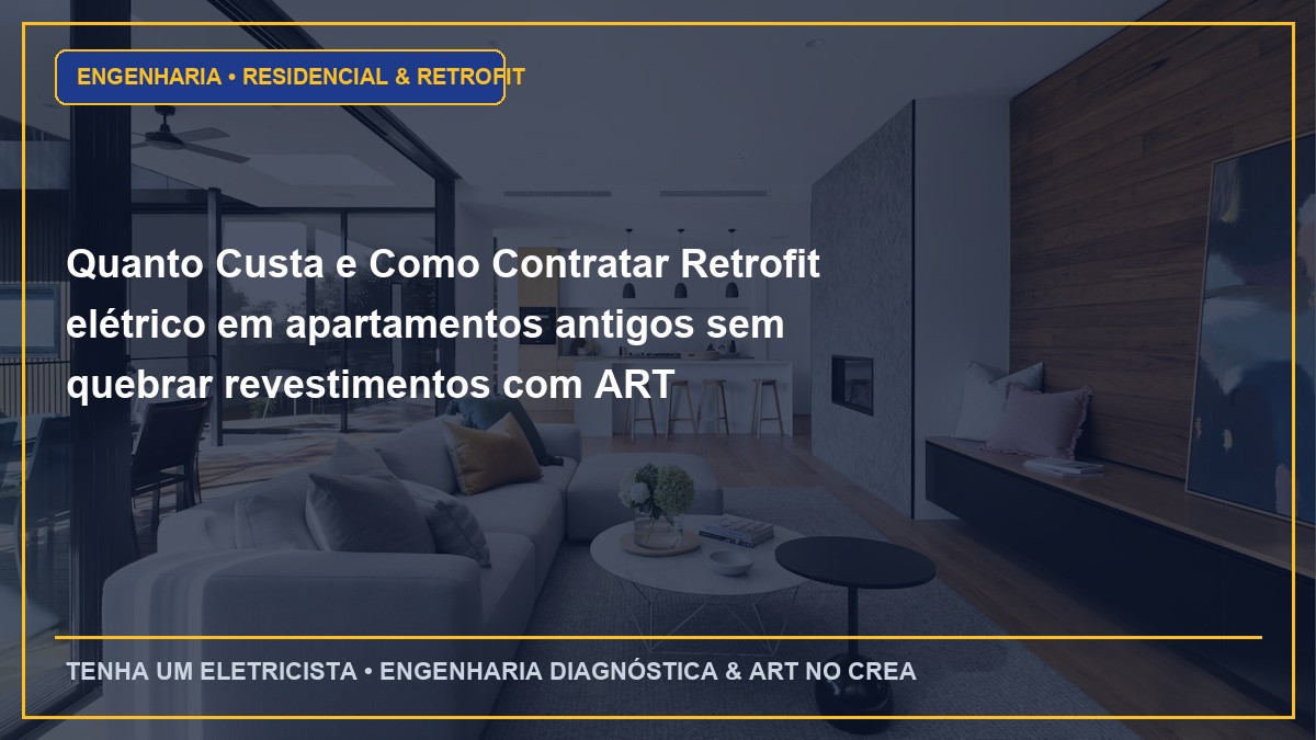 Quanto Custa e Como Contratar Retrofit elétrico em apartamentos antigos sem quebrar revestimentos com ART