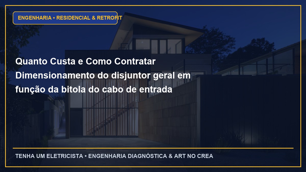 Quanto Custa e Como Contratar Dimensionamento do disjuntor geral em função da bitola do cabo de entrada com ART