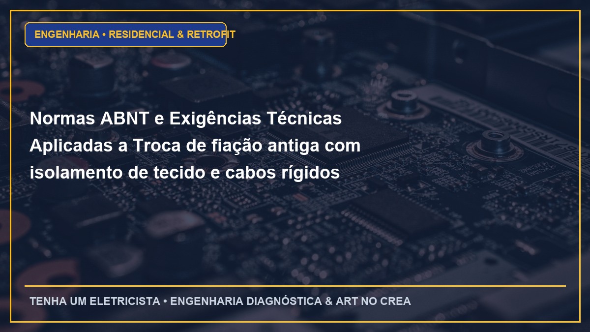 Normas ABNT e Exigências Técnicas Aplicadas a Troca de fiação antiga com isolamento de tecido e cabos rígidos de chumbo