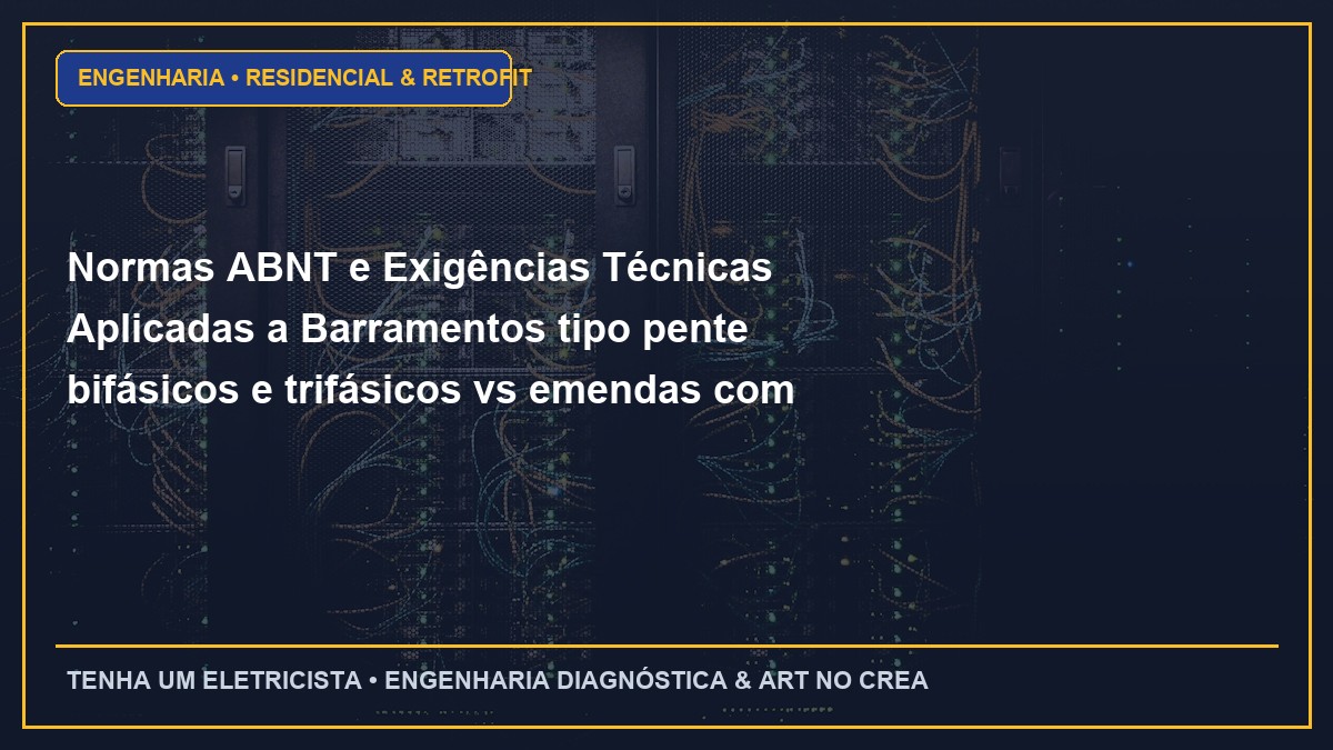 Normas ABNT e Exigências Técnicas Aplicadas a Barramentos tipo pente bifásicos e trifásicos vs emendas com fita isolante