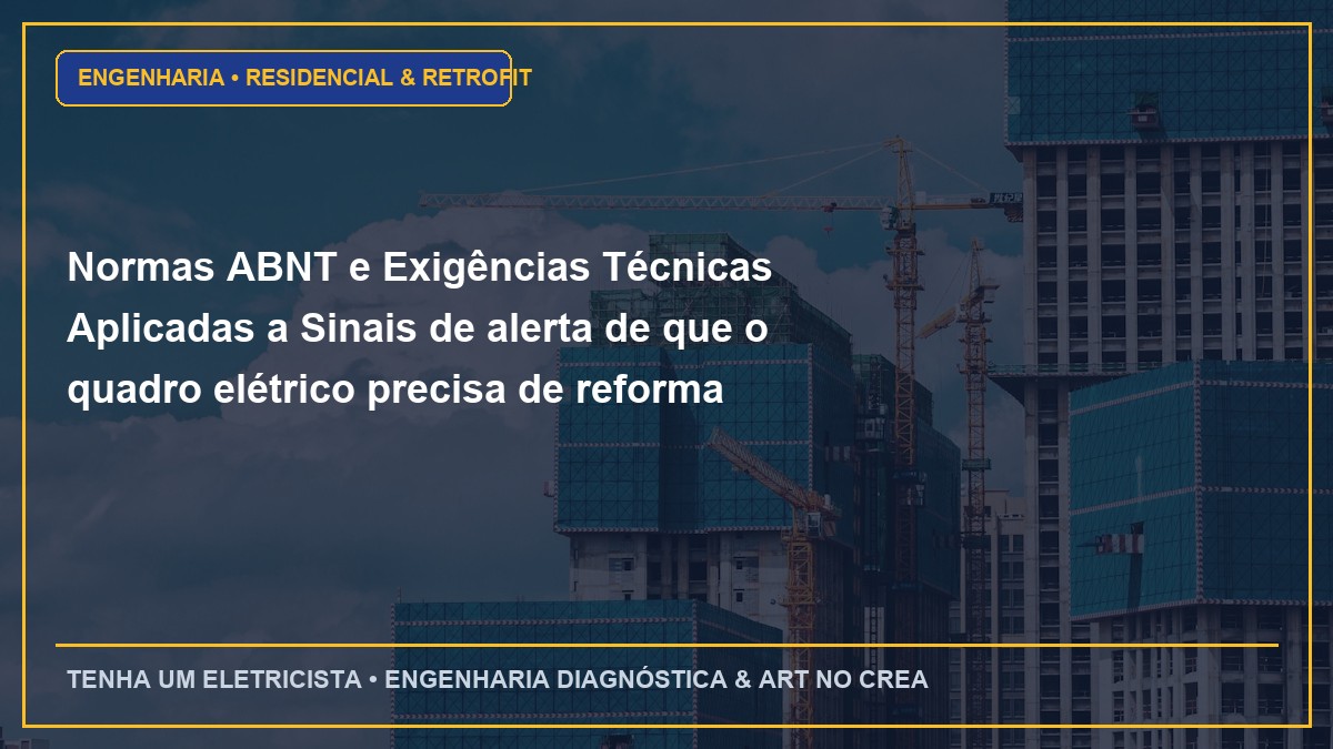 Normas ABNT e Exigências Técnicas Aplicadas a Sinais de alerta de que o quadro elétrico precisa de reforma urgente
