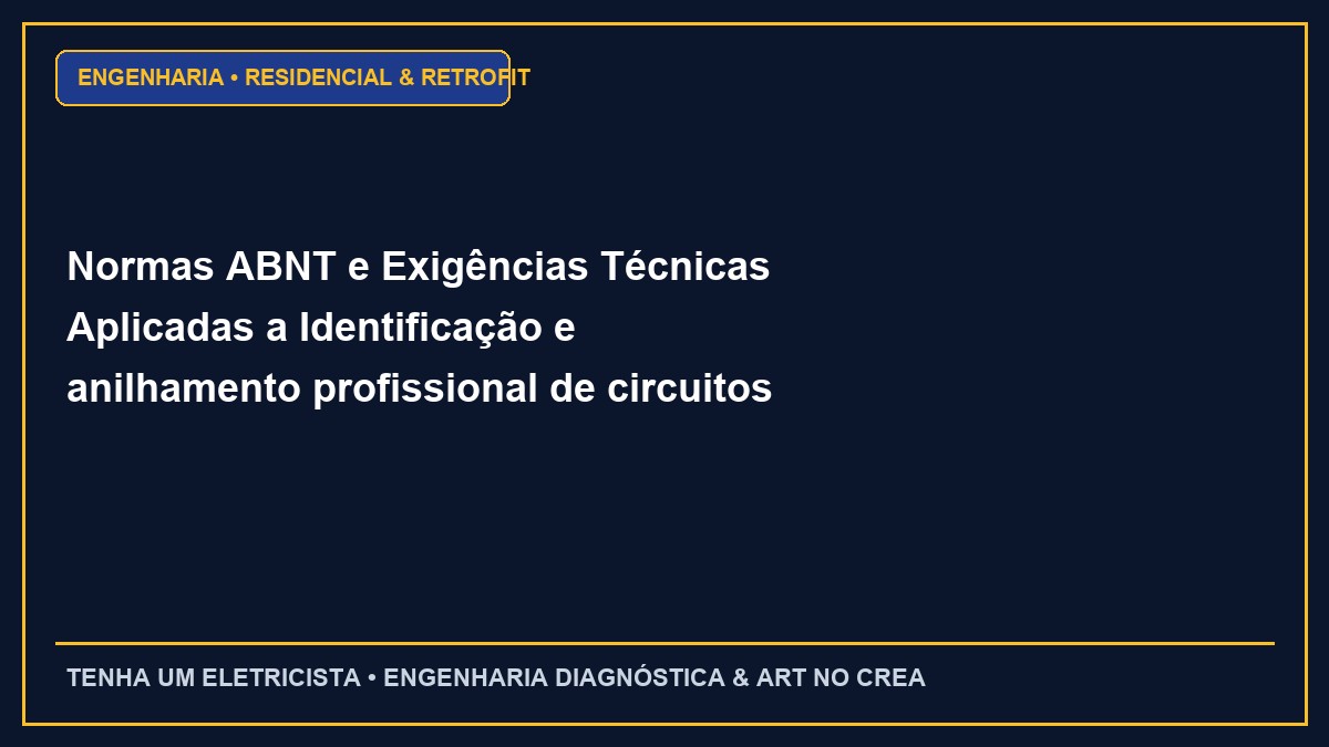 Normas ABNT e Exigências Técnicas Aplicadas a Identificação e anilhamento profissional de circuitos em quadros QDC