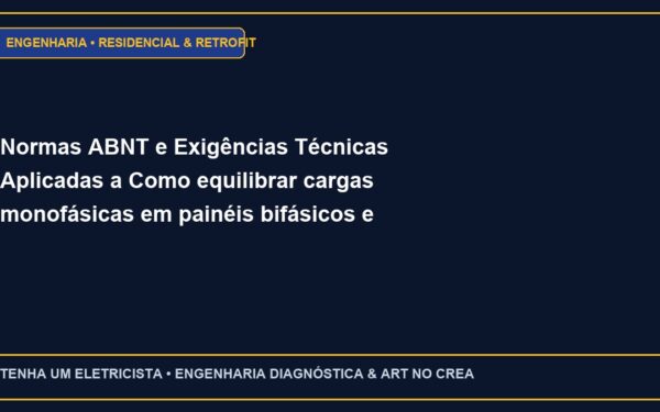 Normas ABNT e Exigências Técnicas Aplicadas a Como equilibrar cargas monofásicas em painéis bifásicos e trifásicos