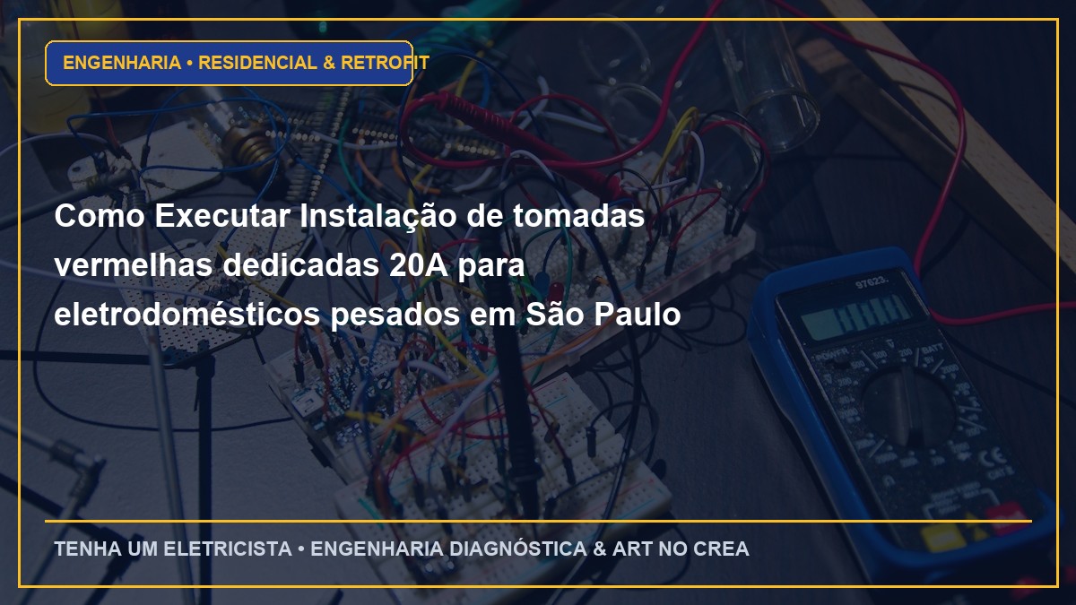 Como Executar Instalação de tomadas vermelhas dedicadas 20A para eletrodomésticos pesados em São Paulo