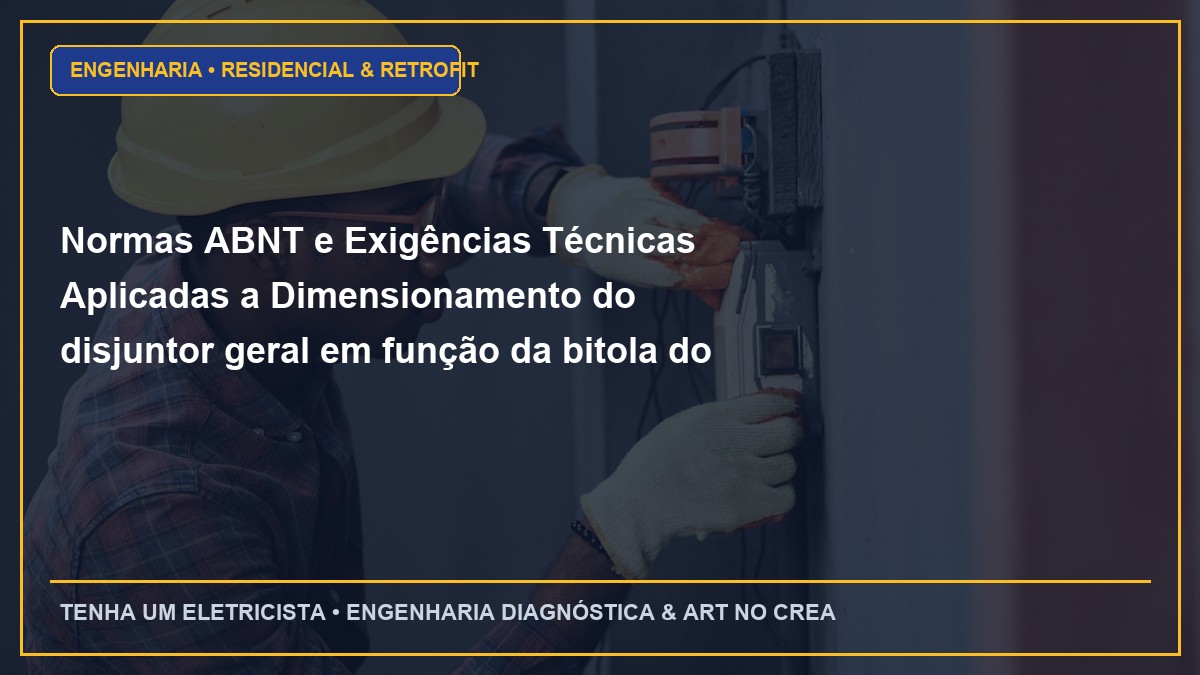 Normas ABNT e Exigências Técnicas Aplicadas a Dimensionamento do disjuntor geral em função da bitola do cabo de entrada