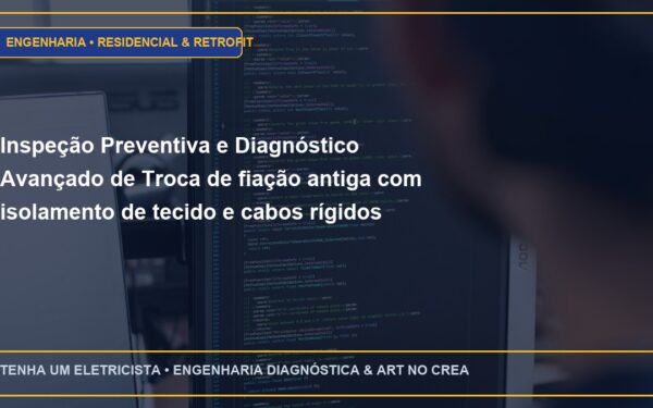 Inspeção Preventiva e Diagnóstico Avançado de Troca de fiação antiga com isolamento de tecido e cabos rígidos de chumbo