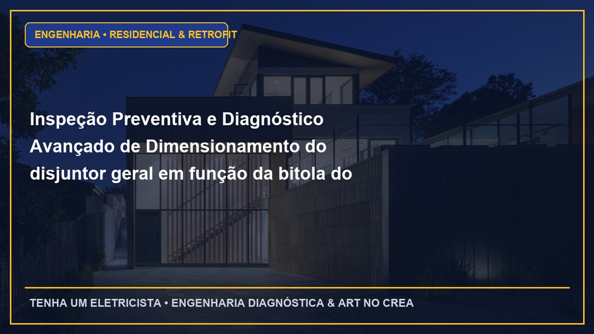 Inspeção Preventiva e Diagnóstico Avançado de Dimensionamento do disjuntor geral em função da bitola do cabo de entrada