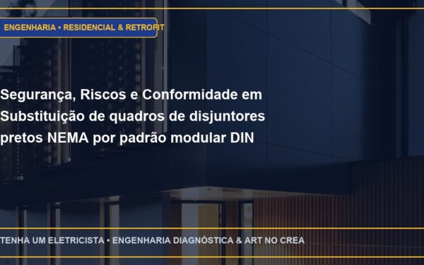 Segurança, Riscos e Conformidade em Substituição de quadros de disjuntores pretos NEMA por padrão modular DIN