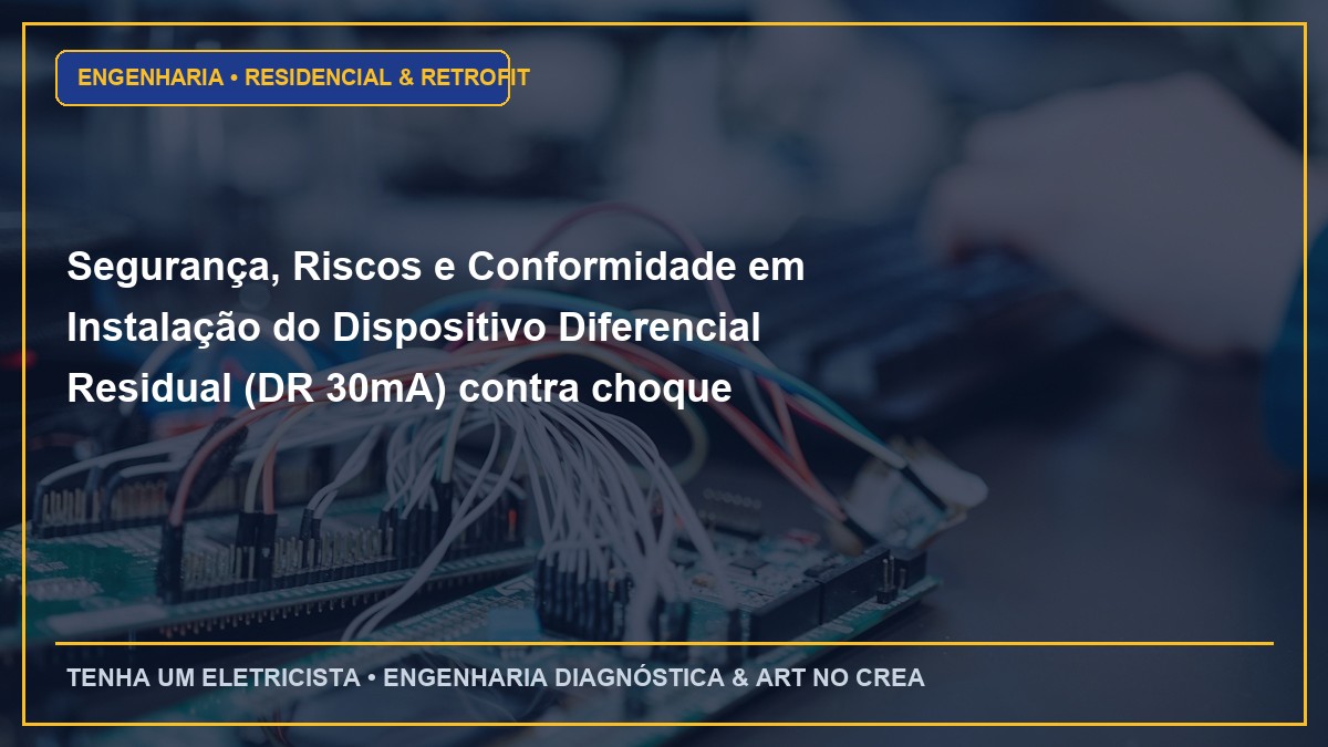 Segurança, Riscos e Conformidade em Instalação do Dispositivo Diferencial Residual (DR 30mA) contra choque elétrico